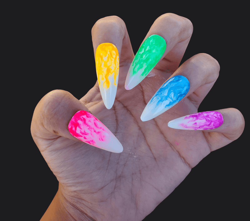 neon acrylic nails